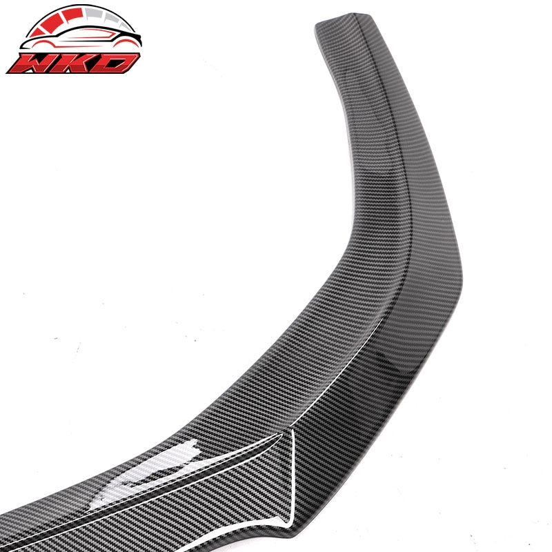 Fits 23-26 Honda Accord Sedan V3 Style Front Bumper Lip Splitter Carbon Look ABS