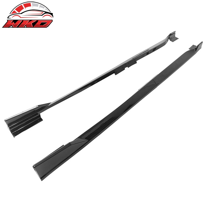Fits 18-22 Honda Accord 4PCS Side Skirts Extension Rocker Panels PP Gloss Black