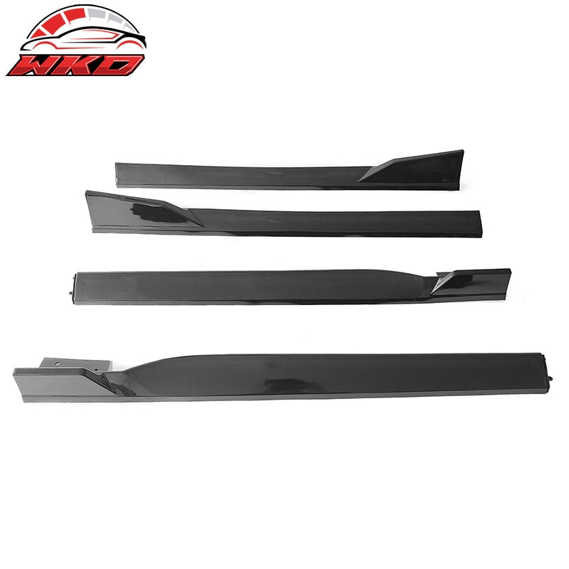 Fits 18-22 Honda Accord 4PCS Side Skirts Extension Rocker Panels PP Gloss Black