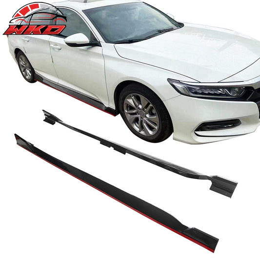 Wholesale 18-22 Honda Accord 4PCS Side Skirts Lip Extension PP Gloss Black W/Red Edge