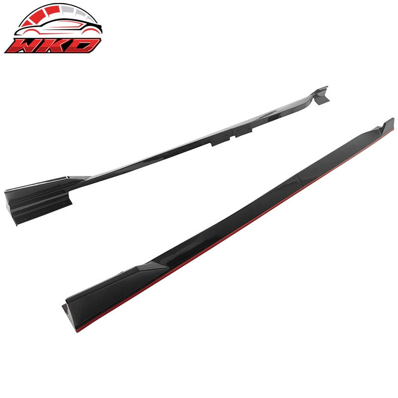 Wholesale 18-22 Honda Accord 4PCS Side Skirts Lip Extension PP Gloss Black W/Red Edge - Wikond Auto