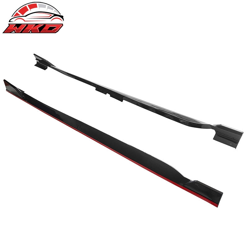 Wholesale 18-22 Honda Accord 4PCS Side Skirts Lip Extension PP Gloss Black W/Red Edge - Wikond Auto