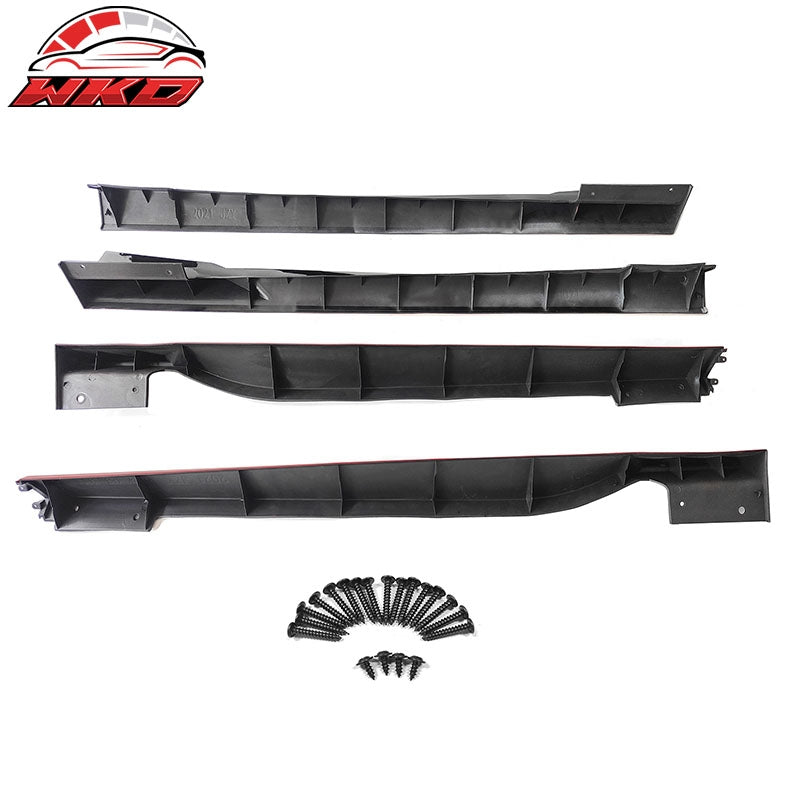 Wholesale 18-22 Honda Accord 4PCS Side Skirts Lip Extension PP Gloss Black W/Red Edge - Wikond Auto