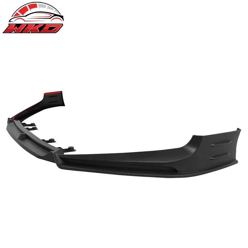 For 18-20 Honda Accord V5 Style Front Bumper Lip Spoiler Matte Black PP 3PC