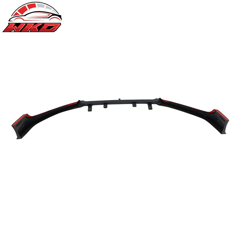 For 18-20 Honda Accord V5 Style Front Bumper Lip Spoiler Matte Black PP 3PC