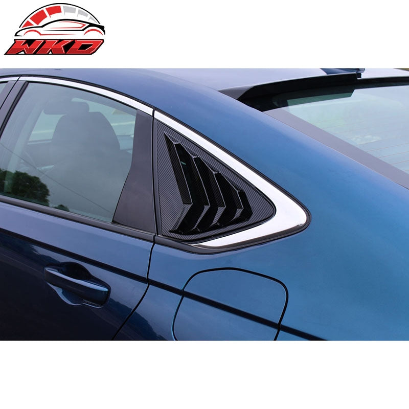 Fits 23-26 Honda Accord IKON Side Quarter Window Louvers ABS Carbon Fiber Print