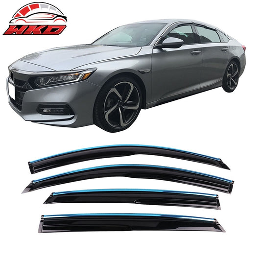 Wholesale 18-26 Honda Accord Mugen Style 4PCS Tape-On Window Visors W/Chrome Trim