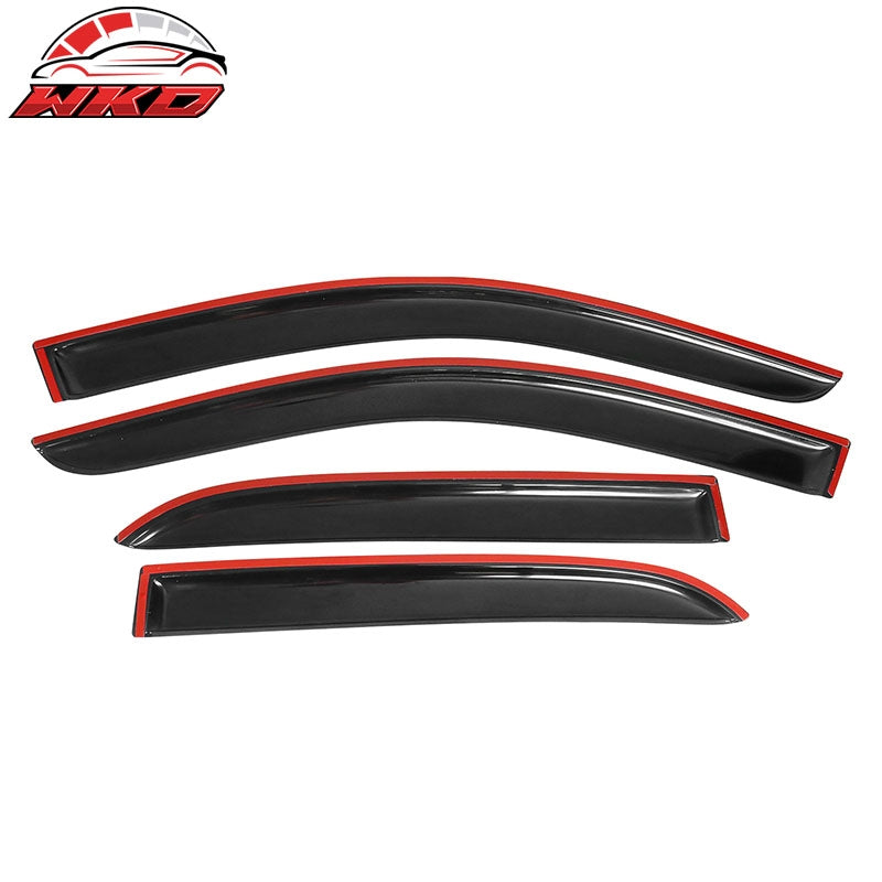 Fits 03-07 Honda Accord Sedan 4Dr 4PCS Window Visors Vent Rain Sun Guard Tape-On