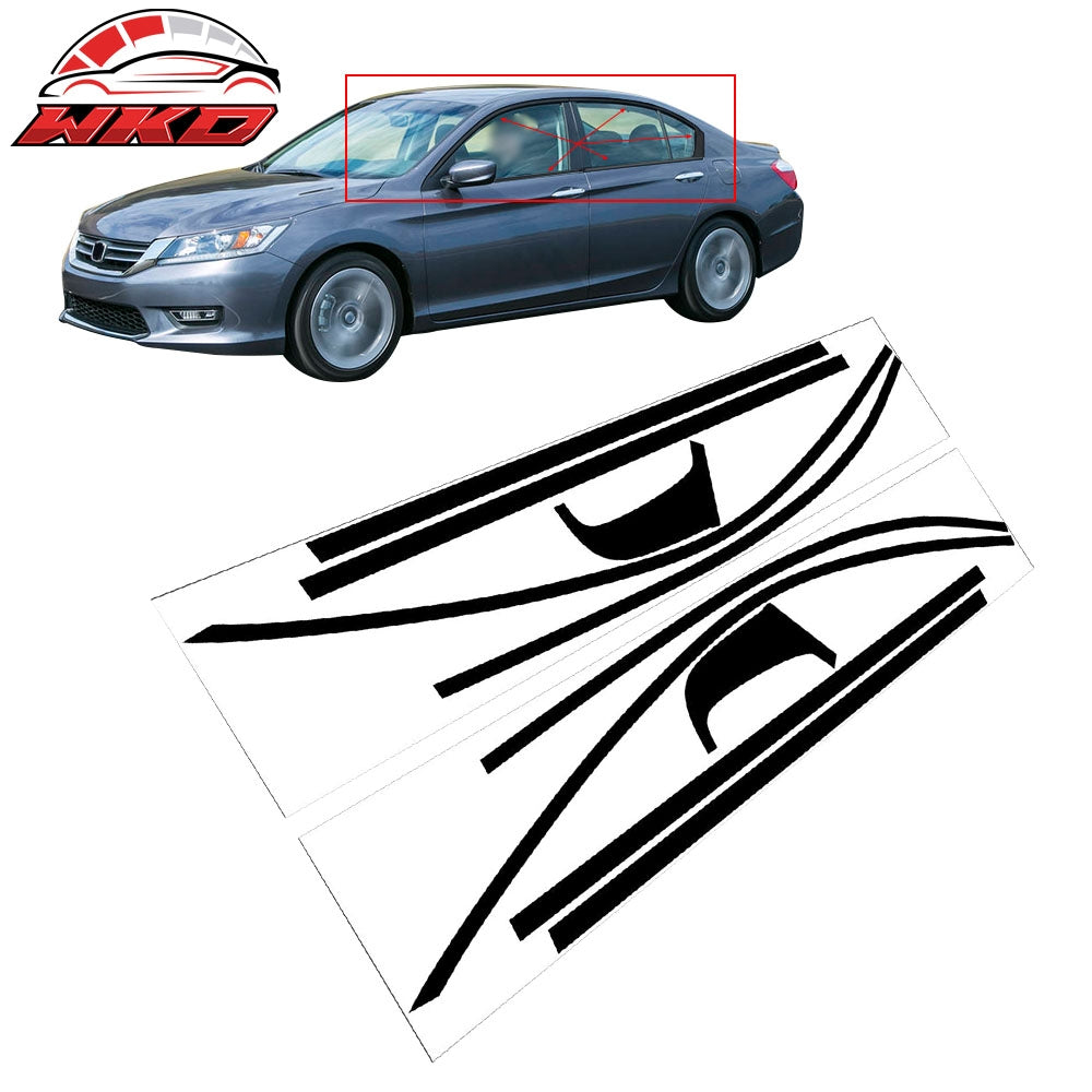 Wholesale 13-17 Honda Accord Sedan Window Trim Chrome Delete Vinyl - Matte Black