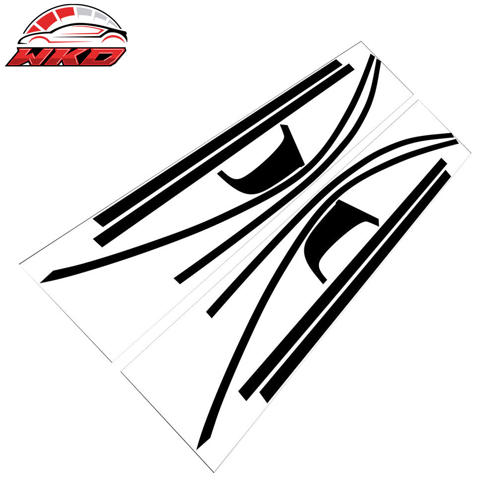 Fits 13-17 Honda Accord Sedan Window Trim Chrome Delete Vinyl - Matte Black