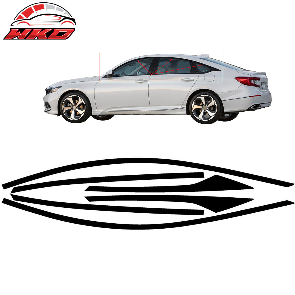 Fits 18-22 Honda Accord Window Trim Chrome Delete Vinyl - Matte Black