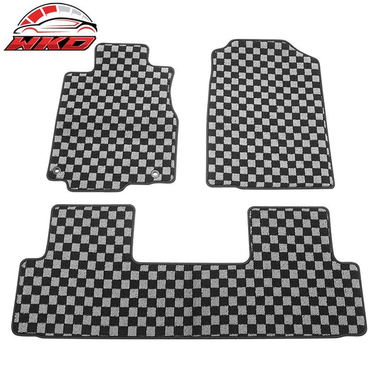 Wholesale For 12-16 Honda CR-V Auto Floor Mats Non-Slip Carpets Checkered Black Gray Plaid - Wikond Auto