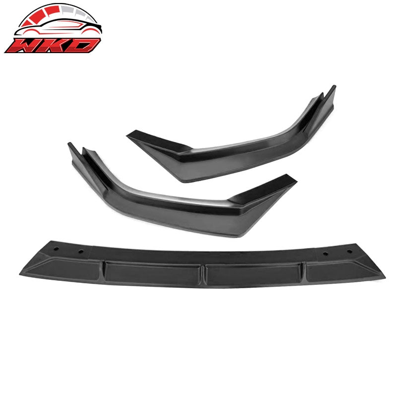 Fits 23-26 Honda CR-V CRV IKON Style Matte Black Front Bumper Lip Spoiler PP 3PC
