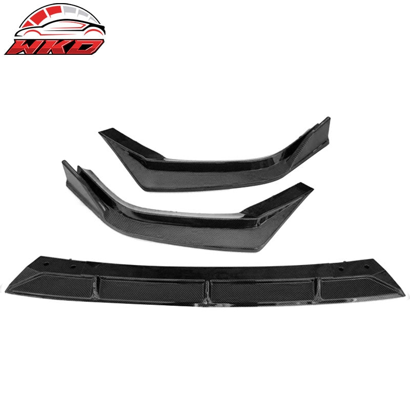 Fits 23-26 Honda CR-V EX EX-L LX 4DR IKON Front Bumper Lip PP Carbon Fiber Print