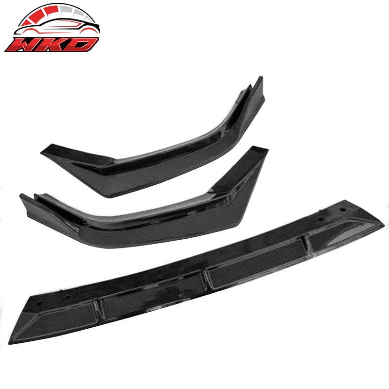Fits 23-26 Honda CR-V EX EX-L LX 4DR IKON Front Bumper Lip PP Carbon Fiber Print