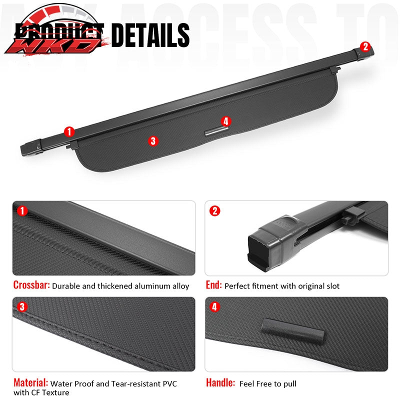 Wholesale 23-27 Honda CR-V Retractable Cargo Cover Trunk Shade Carbon Fiber Texture - Wikond Auto
