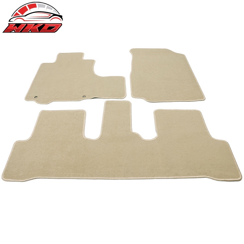 Fits 07-11 Honda CRV Floor Mats Nylon Beige Non-Slip Auto Carpets Front Rear 3PC