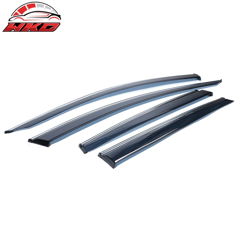 Fits 17-22 Honda CRV Window Visors w/ Chrome Trim Polycarbonate 4Pc Set