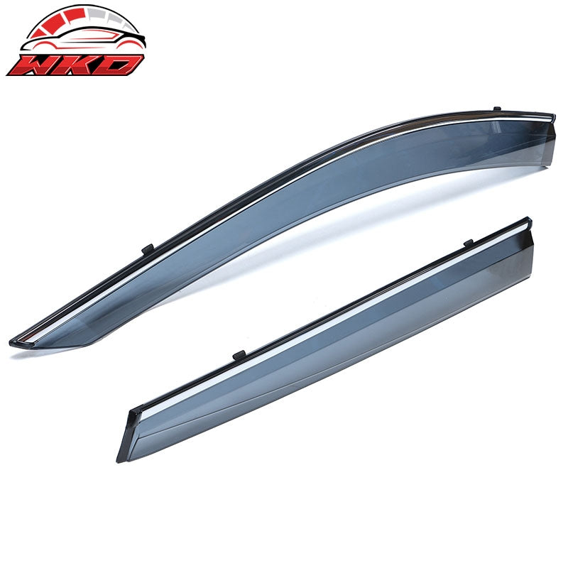 Fits 17-22 Honda CRV Window Visors w/ Chrome Trim Polycarbonate 4Pc Set