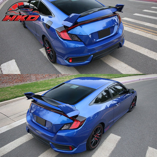Wholesale 16-20 Honda Civic Coupe TR Style Rear Trunk Spoiler Wing Unpainted Black