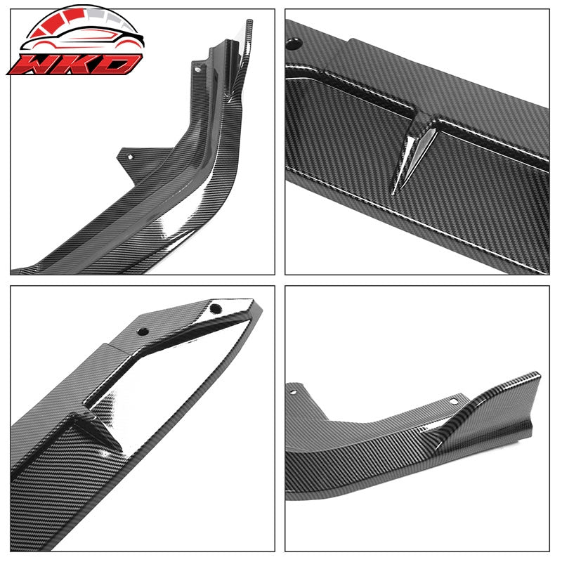 Fits 22-24 Honda Civic 11th Gen 3PC Front Bumper Lip PP Carbon Fiber Print