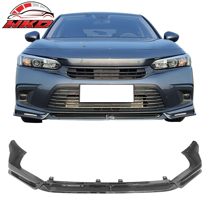 Wholesale 22-24 Honda Civic 11th Gen IKON Style Front Bumper Lip W/LED PP Gloss Black