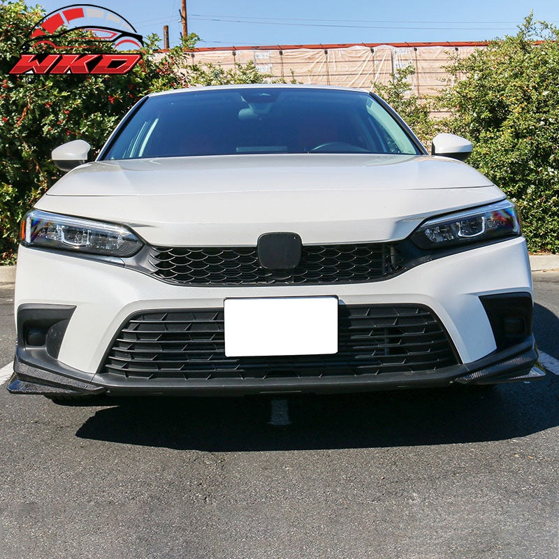 Fits 22-24 Honda Civic 11th Gent HPD Style 2PCS Front Bumper Lip CF Carbon Fiber