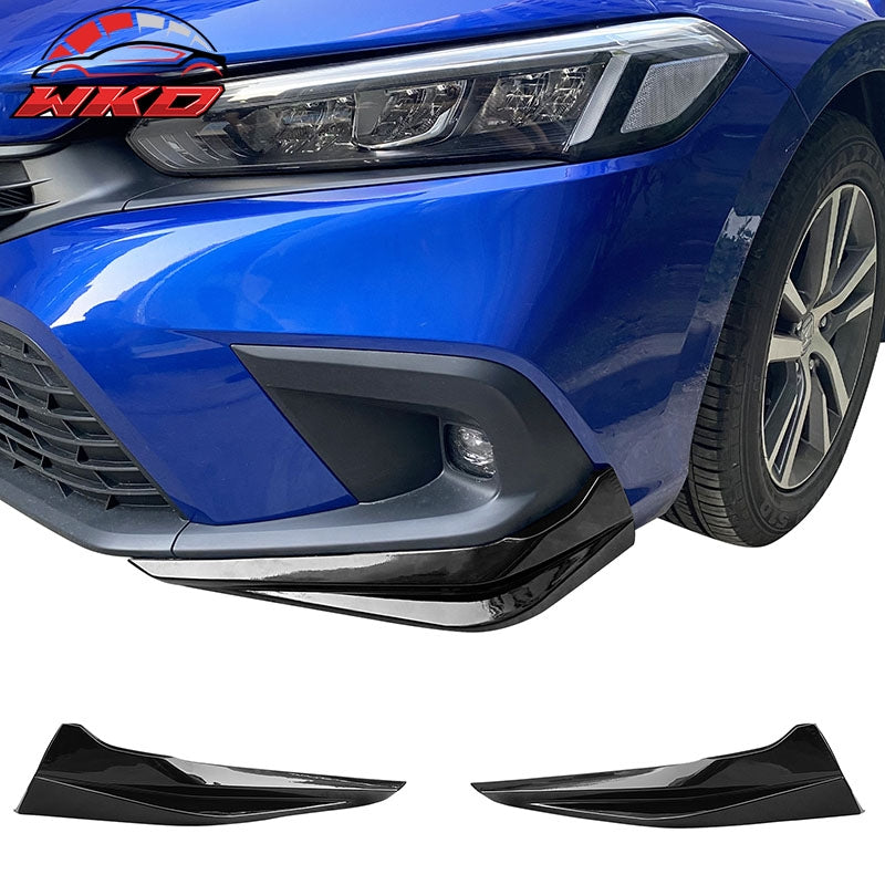 Wholesale 22-24 Honda Civic 11th HPD Style Front Bumper Lip Splitters Gloss Black 2PC