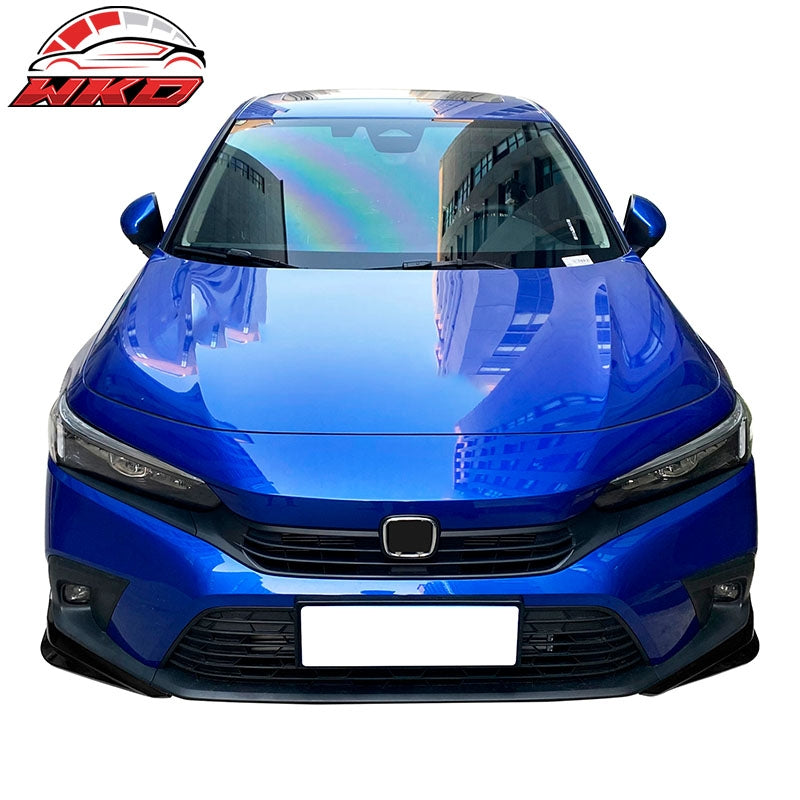 Fits 22-24 Honda Civic 11th HPD Style Front Bumper Lip Splitters Gloss Black 2PC