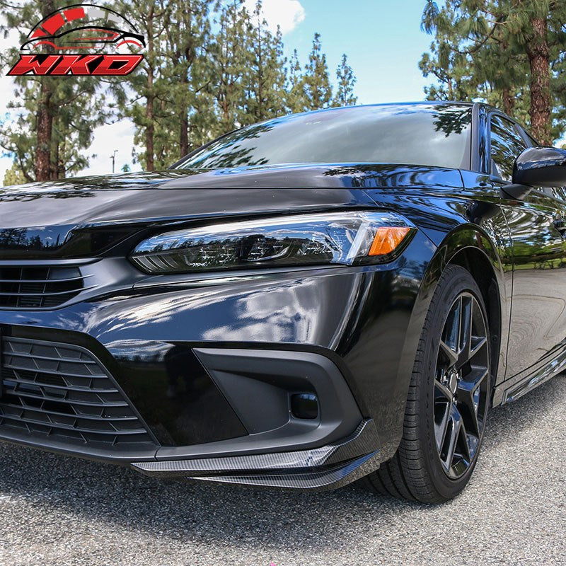 Fits 22-24 Honda Civic 11th HPD Front Bumper Lip Splitter Carbon Fiber Print 2PC