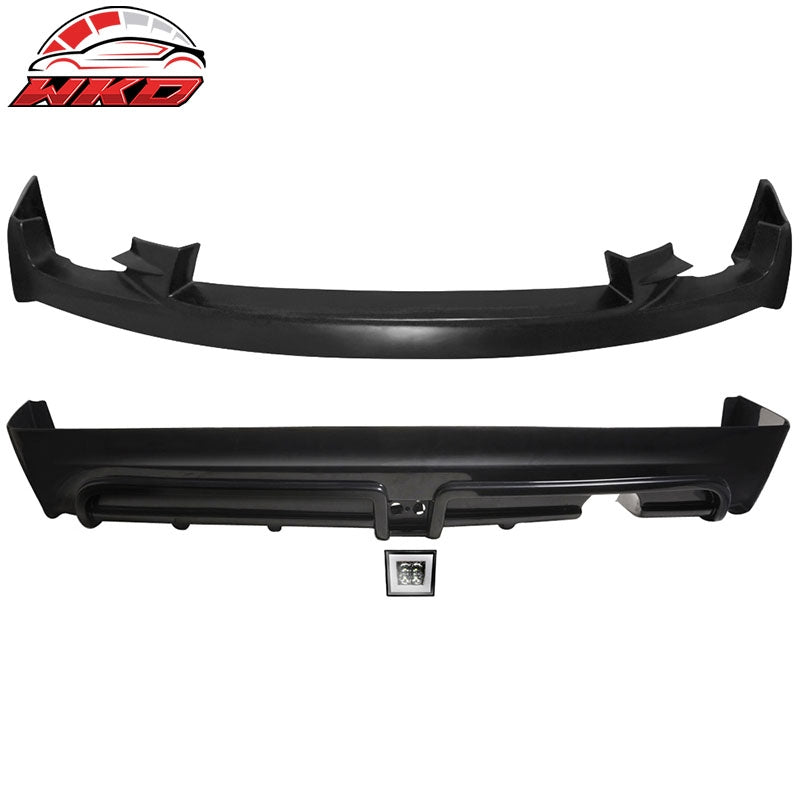 Wholesale 09-11 Civic 4Door PU Mugen Front & PP Rear Bumper Lip & Clear Brake Lamp Unpainted Black Clear 3rd Light - Wikond Auto