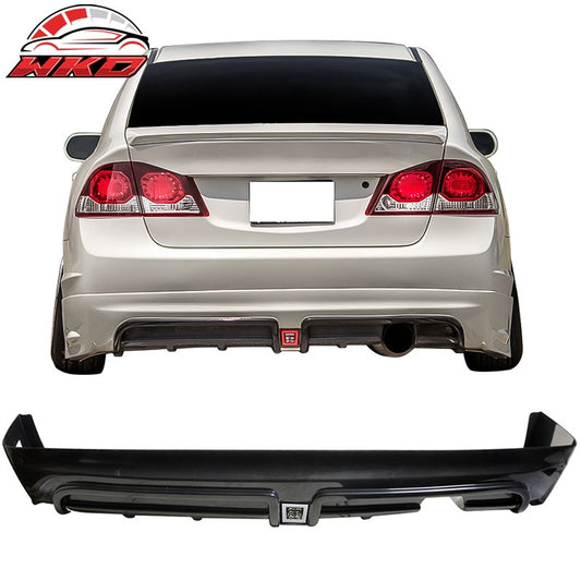 Wholesale 06-11 Civic 4Dr Rear Bumper Lip w/ Clear LED 3RD Brake Light + Muffler Tip