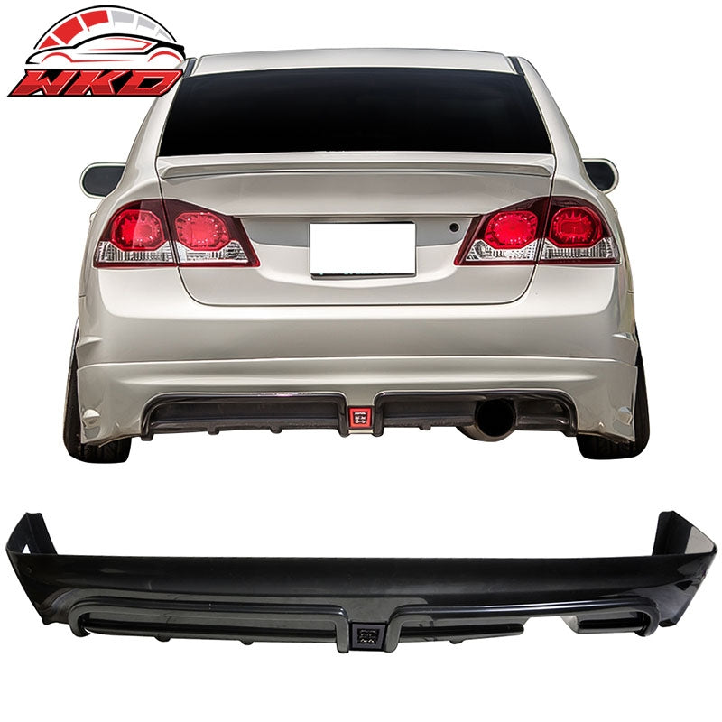 Wholesale 06-11 Civic 4Dr Rear Bumper Lip w/ Smoke LED 3RD Brake Light + Muffler Tip