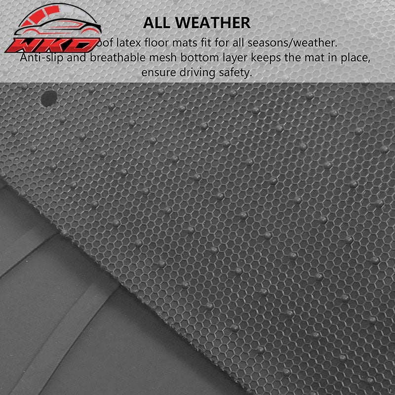 Fits 06-11 Honda Civic 8th All Weather Floor Mats Carpets W/IKON Logo Gray Latex