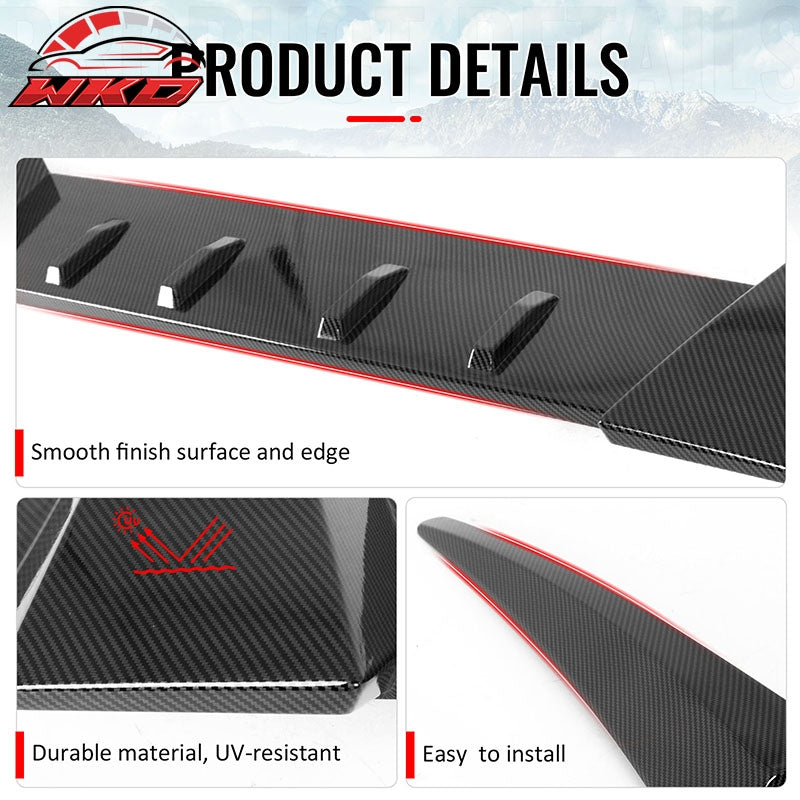 Fits 06-11 Honda Civic 8th Gen Type R Carbon Fiber Print Window Roof Spoiler ABS