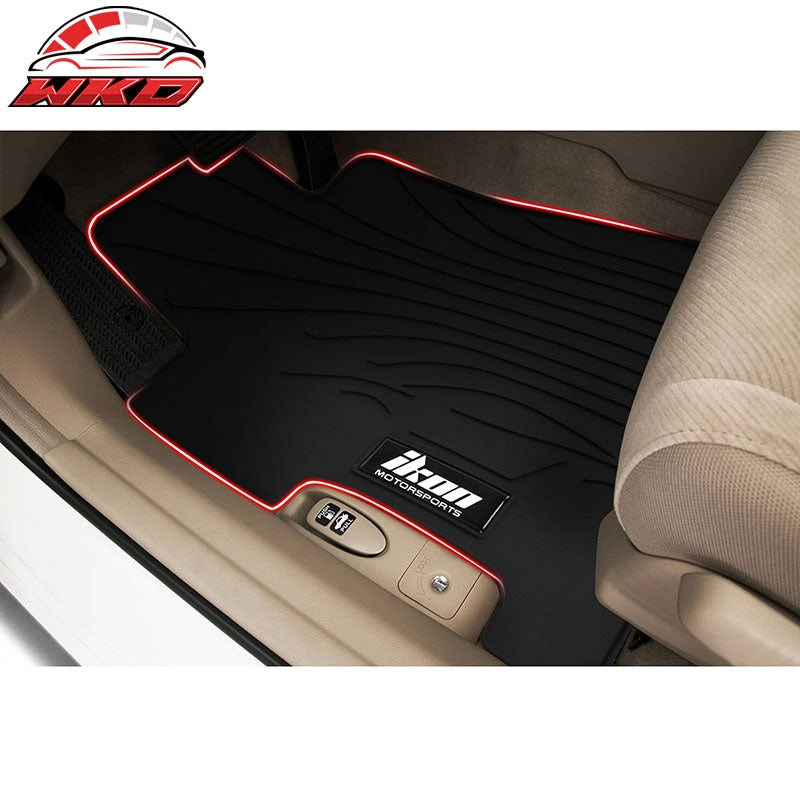 Fits 06-11 Honda Civic 8th Heavy Duty Floor Mats Carpets W/IKON Logo Black Latex