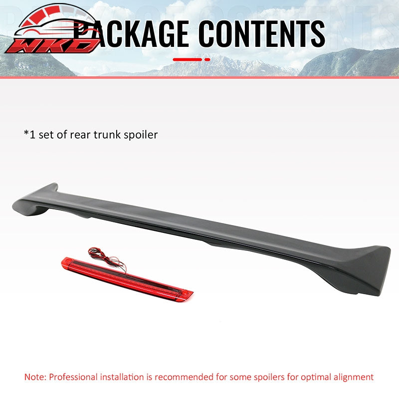 Fits 06-11 Honda Civic 8th Sedan OE Style Trunk Spoiler W/LED Light Gloss Black