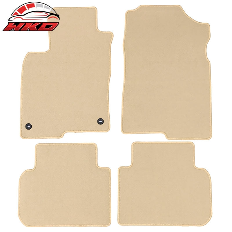 Fits 22-26 Honda Civic & Acura Integra Floor Mats Nylon Beige Carpets 4PCS Set