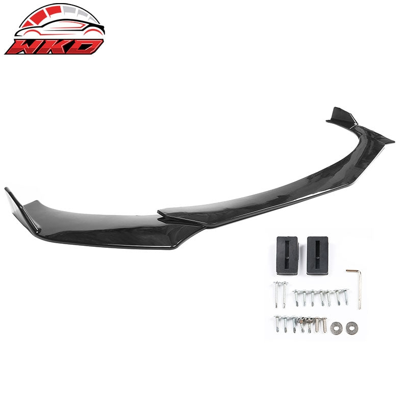 Fits Honda Civic 66"-71" B Style 3PCS Front Bumper Lip Gloss Black + Strut Rods