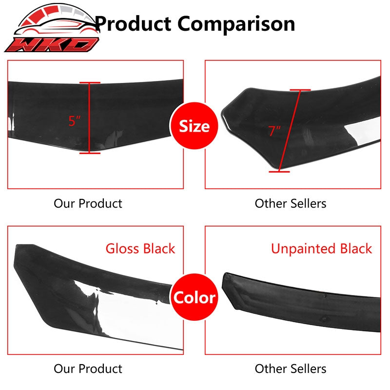 Fits Honda Civic 66"-71" B Style 3PCS Front Bumper Lip Gloss Black + Strut Rods
