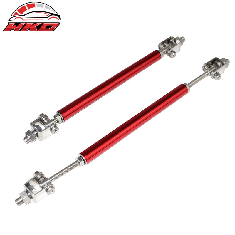 Fits Honda Civic 66"-71" B Style Gloss Black 3PCS Front Bumper Lip + Strut Rods