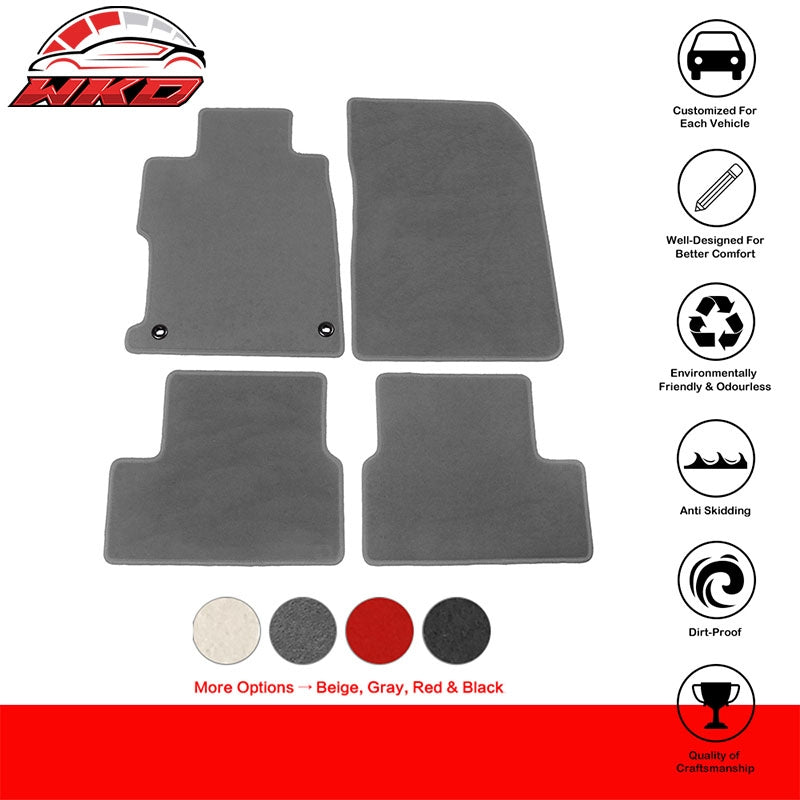 Fits 12-15 Honda Civic Coupe Floor Mat Nylon Grey Non-Slip Auto Carpets 4PC