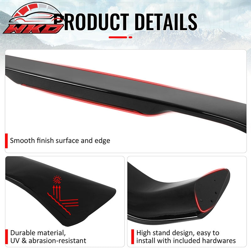 For 96-00 Honda Civic Coupe Gloss Black Rear Trunk Spoiler Wing ABS w/ LED Light