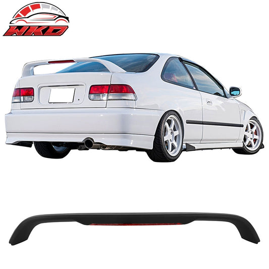 Wholesale For 96-00 Honda Civic Coupe Matte Black Rear Trunk Spoiler Wing ABS w/ LED Light - Wikond Auto