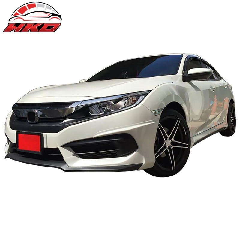 Fits 16-18 Honda Civic Coupe Sedan AVS Style Front Bumper Lip Spoiler - PP