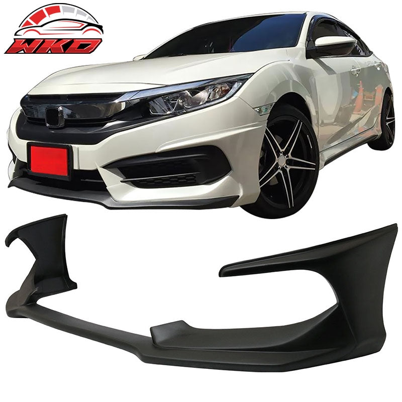 Fits 16-18 Honda Civic Coupe Sedan AVS Style Front Bumper Lip Spoiler - PP