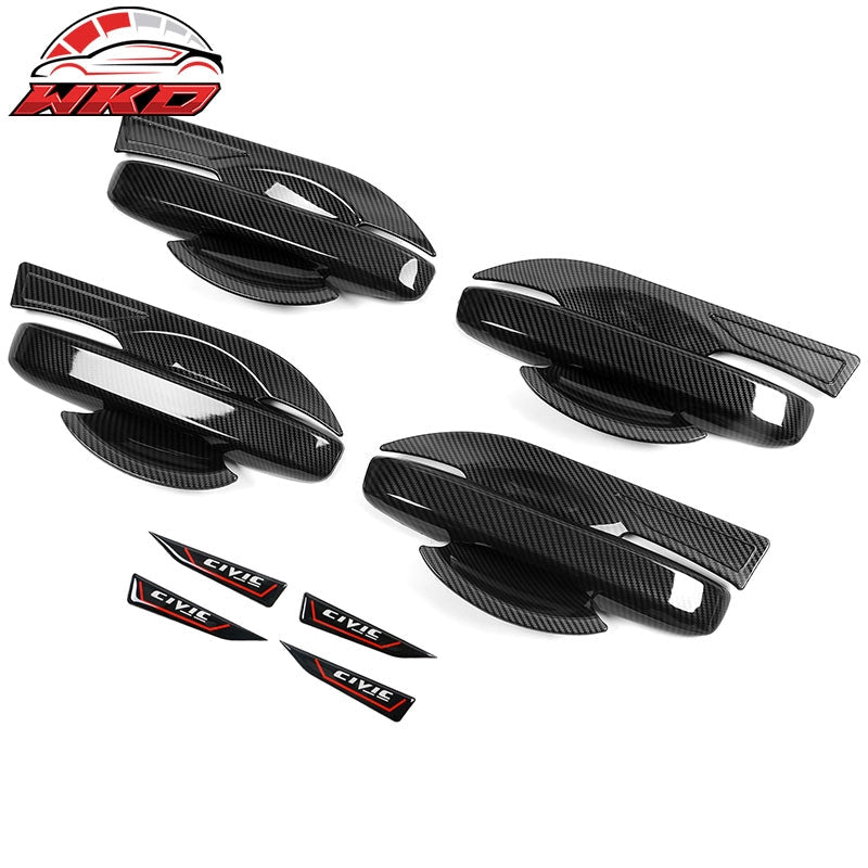 Wholesale 22-26 Honda Civic 4PC Door Handle & Bowl Trim Covers ABS Carbon Fiber Print