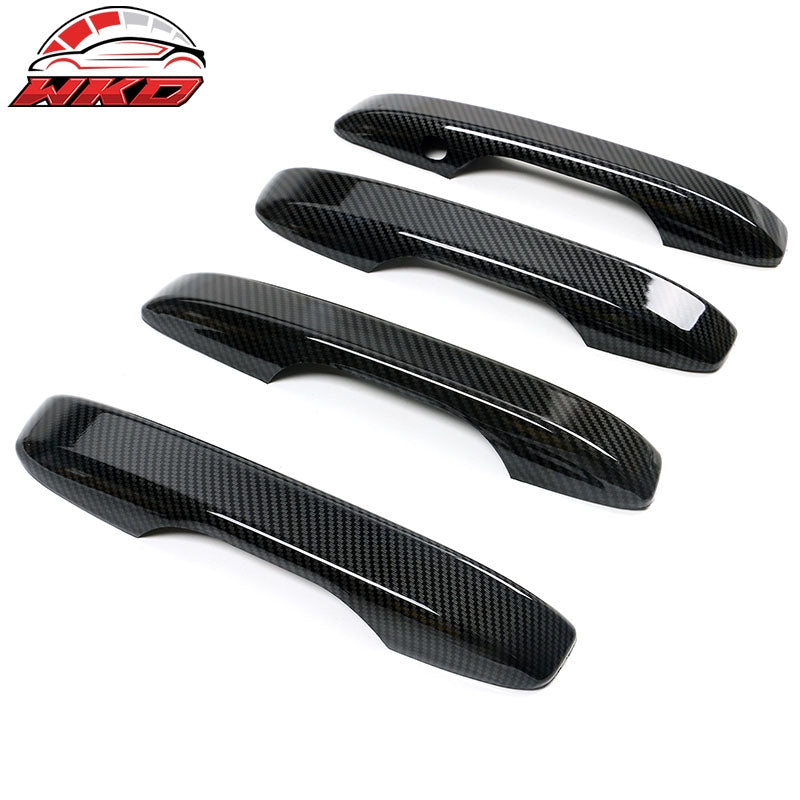 Fits 22-26 Honda Civic 4PC Door Handle & Bowl Trim Covers ABS Carbon Fiber Print