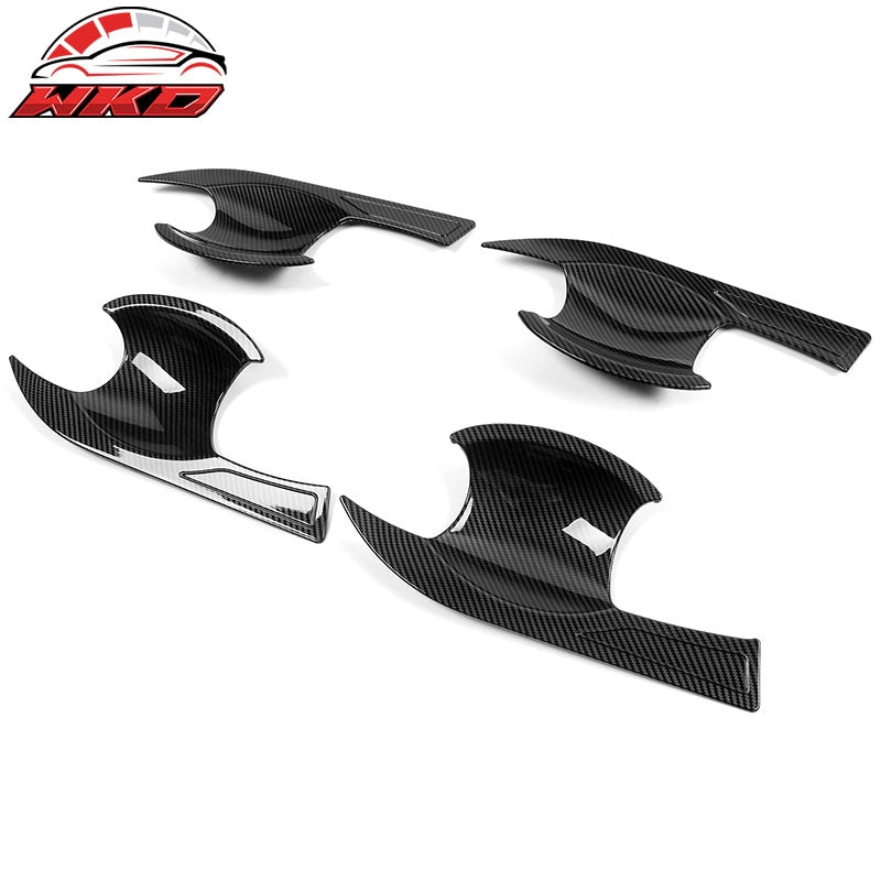 Fits 22-26 Honda Civic 4PC Door Handle & Bowl Trim Covers ABS Carbon Fiber Print