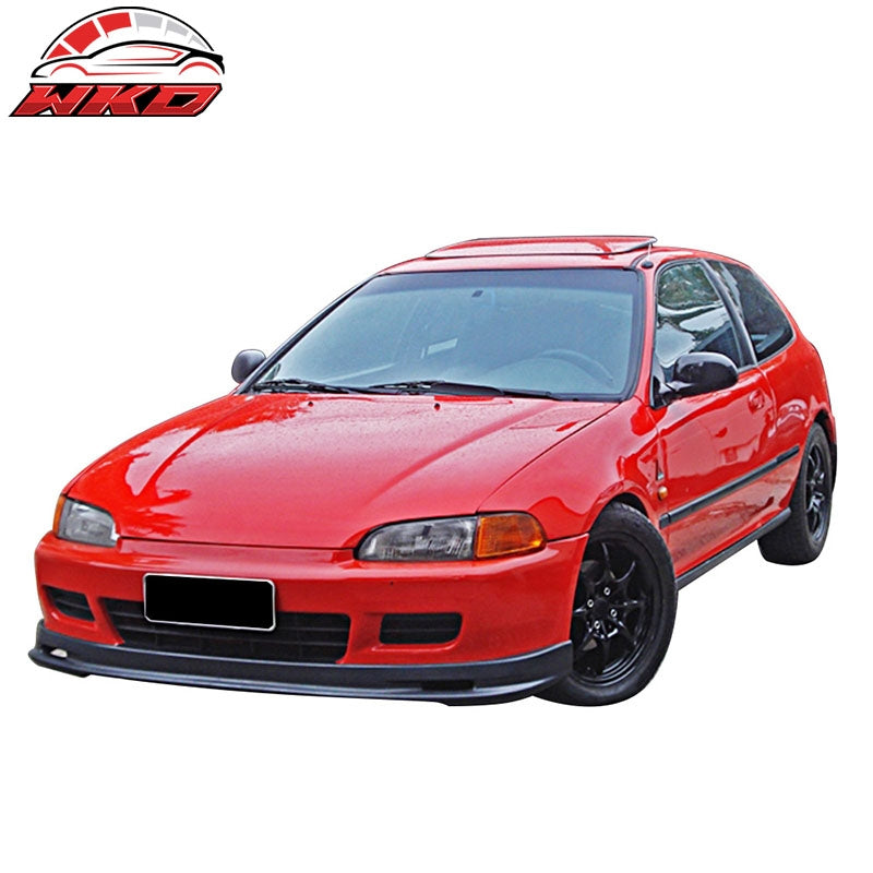 Fits 92-95 Honda Civic EG EJ Mugen Style Front Bumper Lip Spoiler Splitter PP